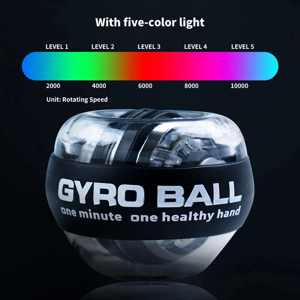 LED Wrist Power Trainer Ball Self-Starting Gyro Ball Power Ball Arm Hand Muscle Force Fitness Exercise Equipment Strengthener